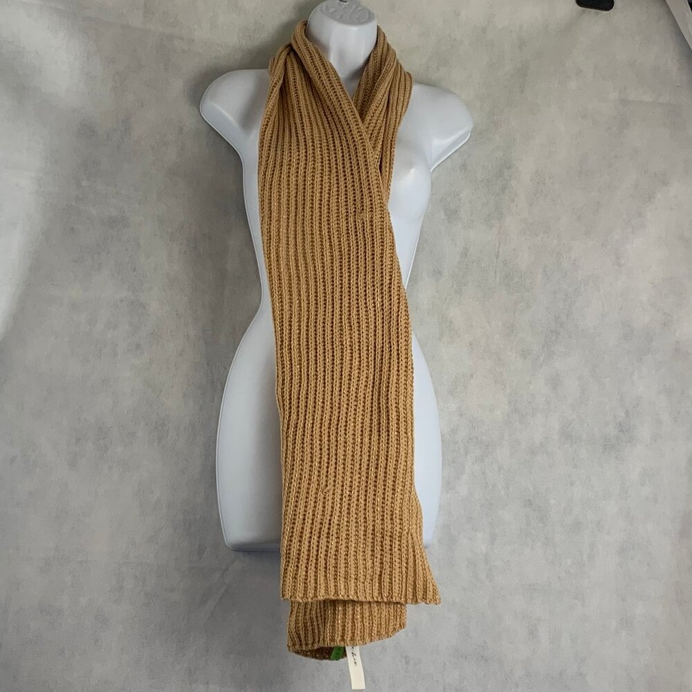 Style & Co. Women's Ribbed Muffler Scarf, Camel Brown Shine, One Size Fits Most